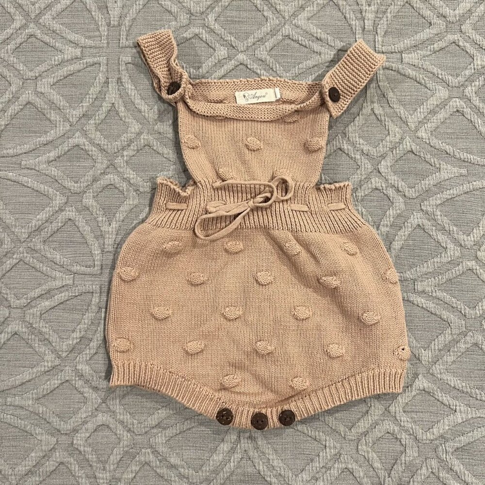 Angou Sz 80 (18-24m) Mauve Popcorn Knit Romper - Picture 2 of 7
